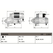 Denso Starter Motor 12V 2.2kW 9 Teeth fits Volvo C30 2006-2012
