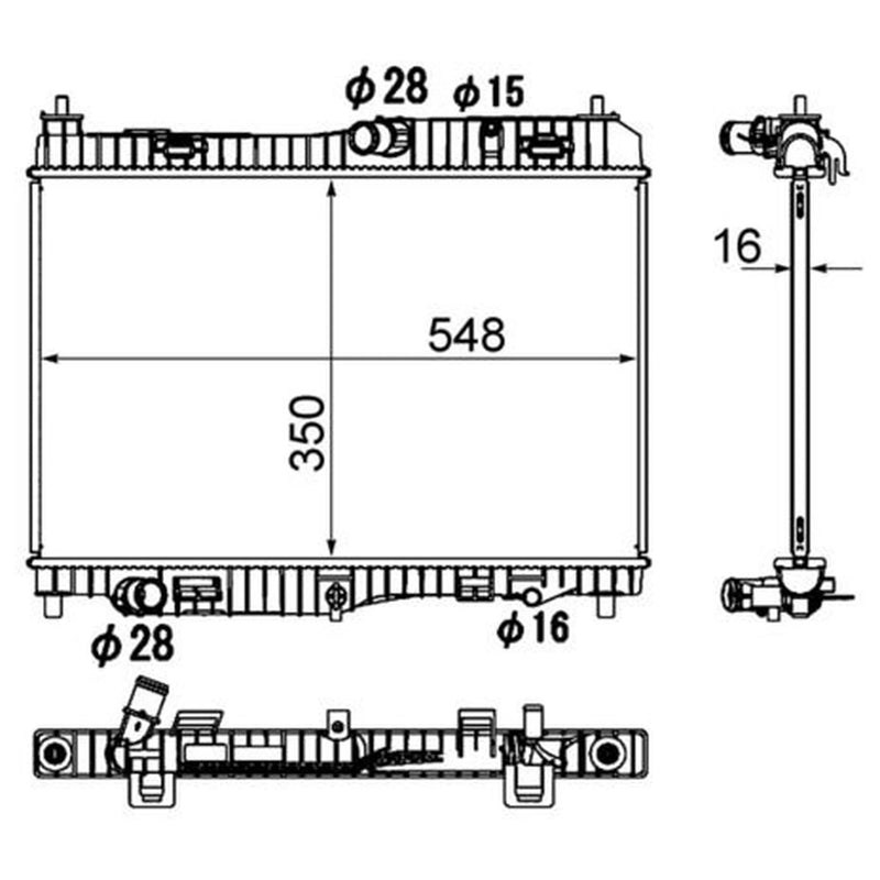 Mahle Engine Radiator fits Ford Fiesta VI 2008-2017 1.4