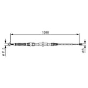 Bosch Handbrake Cable Right Rear fits VW Jetta IV 2010-2017 1.2 1.4 1.6 2.0