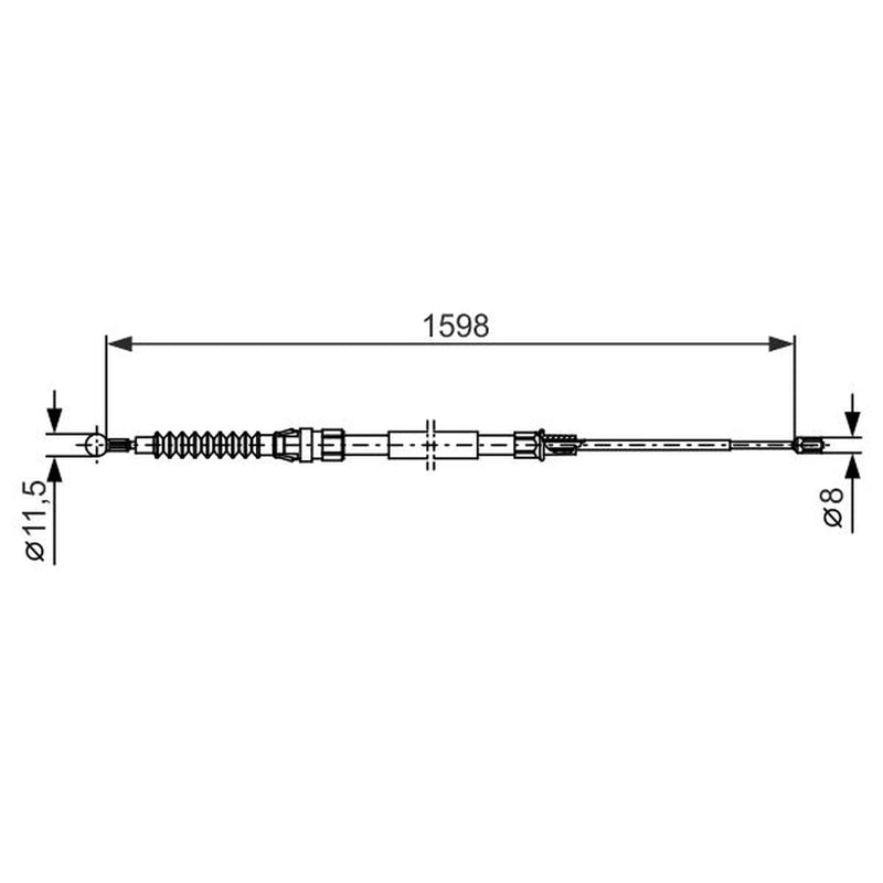 Bosch Handbrake Cable Right Rear fits VW Jetta IV 2010-2017 1.2 1.4 1.6 2.0
