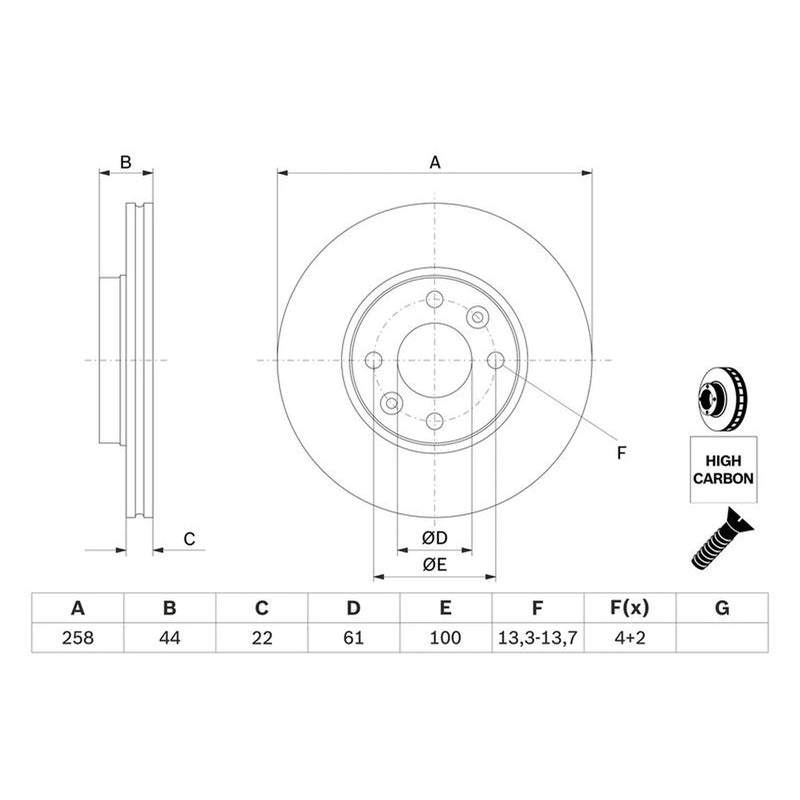 Bosch Front Brake Vented Discs & Pads fits Nissan Micra V 2021 on 1.0