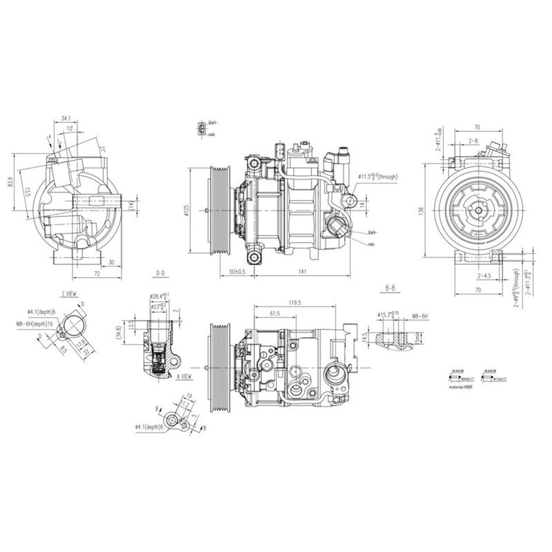 Hella Air Conditioning Compressor fits Audi A4 B8 2007-2015 3.2