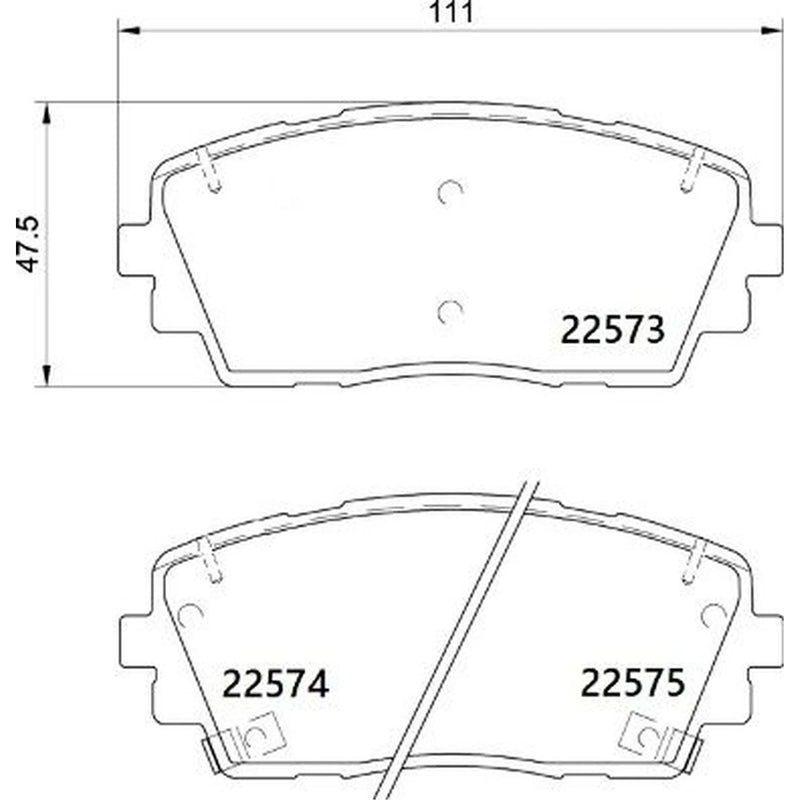 Brembo 4 x Front Brake Pad Set fits Kia Picanto II 2011-2017 1.0 1.2