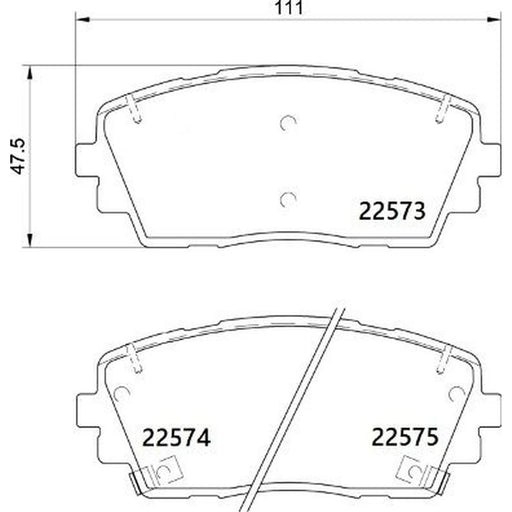 Brembo 4 x Front Brake Pad Set fits Kia Picanto II 2011-2017 1.0 1.2