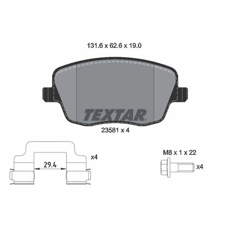 Textar Front Brake Pad Set 2358101