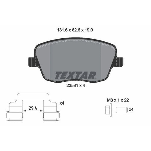 Textar Front Brake Pad Set 2358101