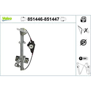 Valeo Electric Window Regulator Lifter Right Front 851447