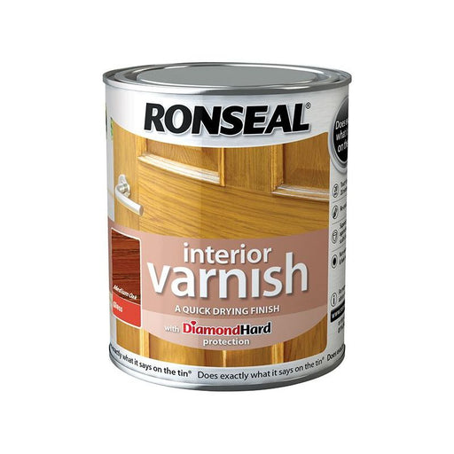 Ronseal Interior Varnish Quick Dry Gloss Medium Oak 750ml Ronseal - Dynamic Drive
