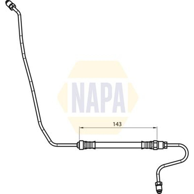 NAPA Brake Hydraulic Hose Line Rear Right fits Citroën C3 Picasso 2008-2015
