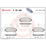 Brembo 4 x Front Brake Pad Set fits Honda Cr-V III 2006-2012 2.0 2.2 2.4
