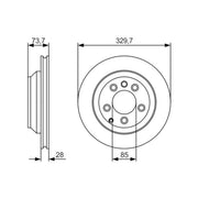 Bosch 2 x Vented Brake Discs