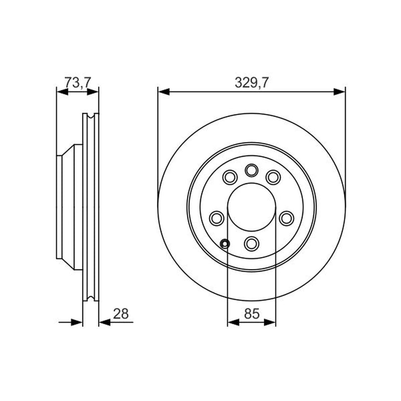 Bosch 2 x Vented Brake Discs