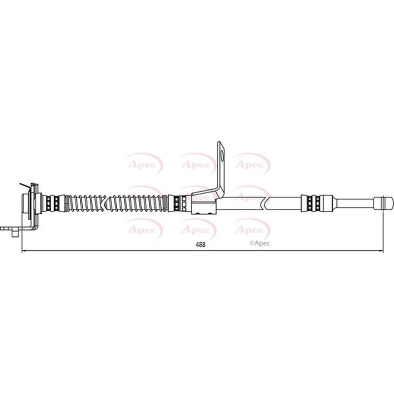 Apec Brake Hydraulic Hose Line Front Left fits Hyundai Getz 2002-2010