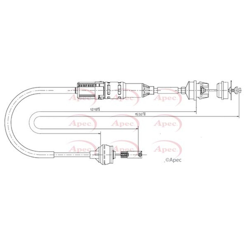 Apec Clutch Control Cable Pull fits Peugeot 306 1999-2002 2.0