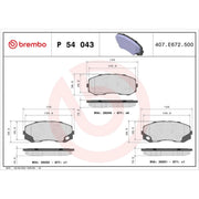 Brembo 8 x Front Brake Pad Set fits Fuso (Mitsubishi) Canter VII 2006-2013