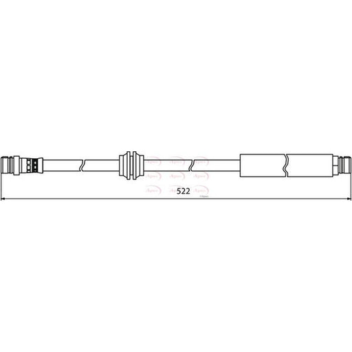 Apec Brake Hydraulic Hose Line Rear fits VW Caddy III 2004-2010 1.9 2.0
