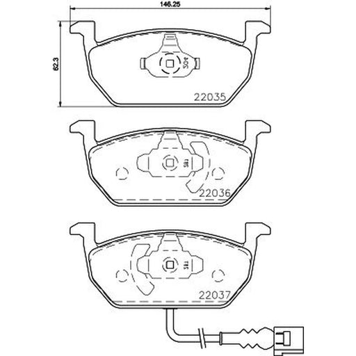 Mintex Front Brake Pad Set fits Audi A3 2012-2020 1.2 1.4 1.6 2.0