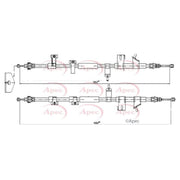 Apec Handbrake Cable Left Rear fits Ford Tourneo Connect 2013-2022 1.0 1.5 1.6