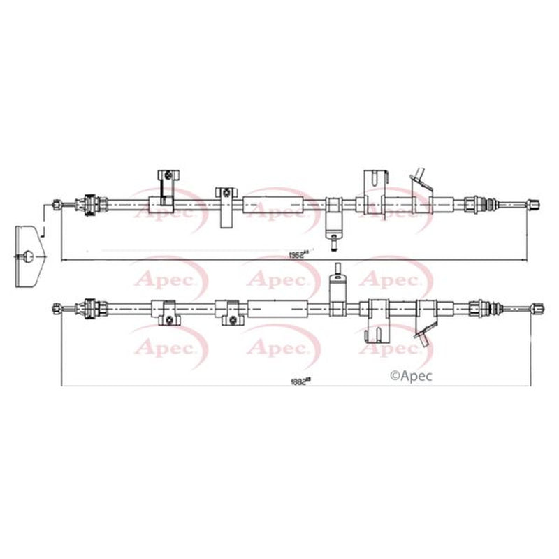 Apec Handbrake Cable Left Rear fits Ford Tourneo Connect 2013-2022 1.0 1.5 1.6