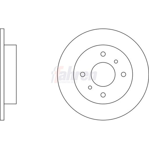 Fahren 2 x Solid Rear Brake Discs FBD6071-x2