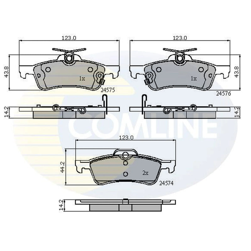 Comline 4 x Rear Brake Pad Set fits Daihatsu Charade VIII 2011 on 1.33