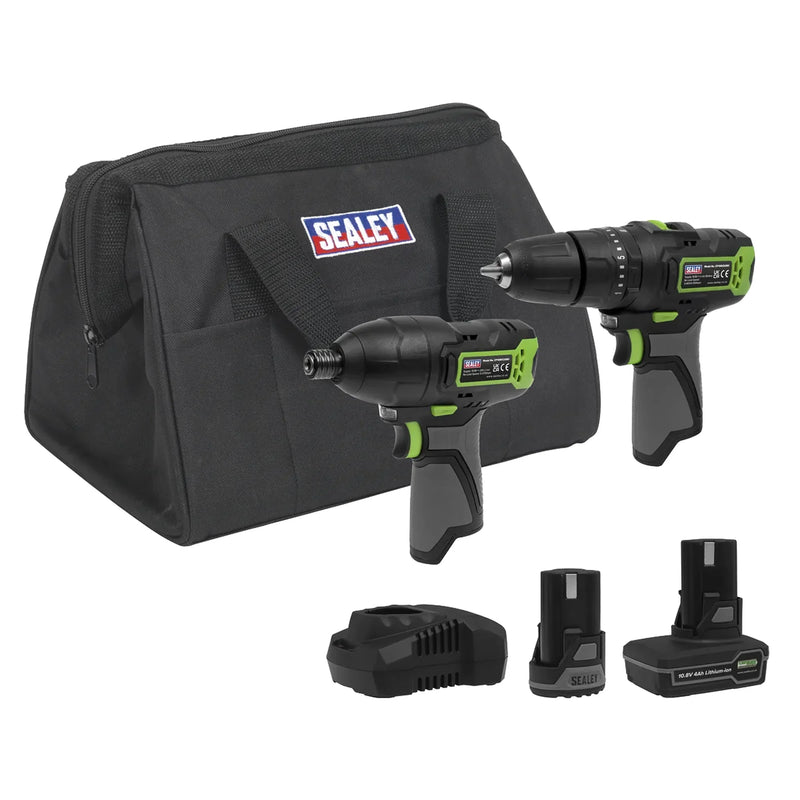 Sealey 2 x SV10.8 Power Tool Kit 10.8V with 2 Batteries