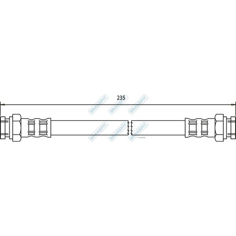 Apec Brake Hydraulic Hose Line Rear fits Abarth Grande Punto 2007-2010 1.4