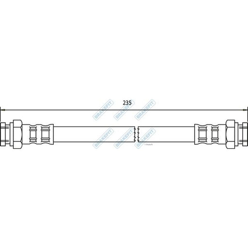Apec Brake Hydraulic Hose Line Rear fits Abarth Grande Punto 2007-2010 1.4