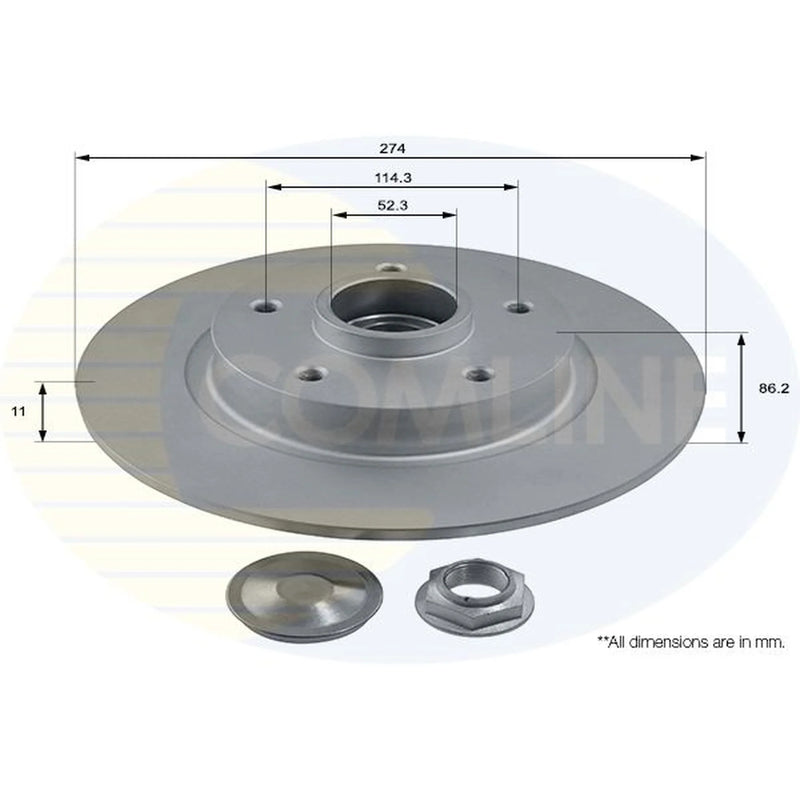 Comline Front & Rear Brake Discs & Pads fits Renault Grand Scénic III 2009-2016
