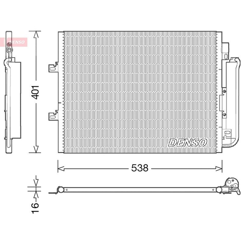 Denso Air Conditioning Condenser fits Renault Twingo II 2007-2014 1.2 1.5 1.6