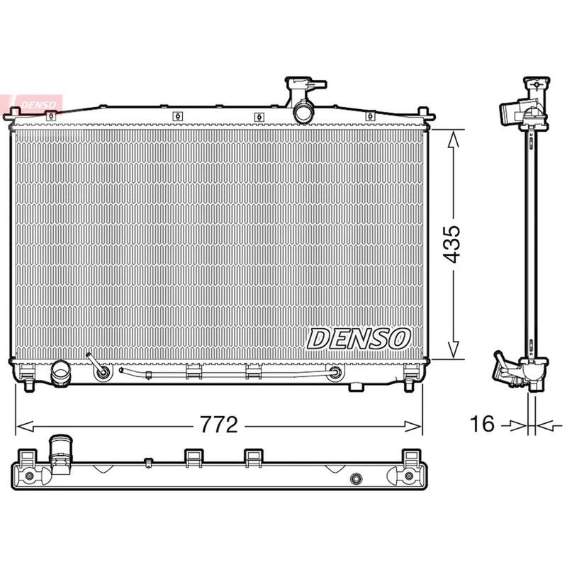Denso Engine Radiator fits Hyundai Santa Fé II 2006-2012 2.2 2.7