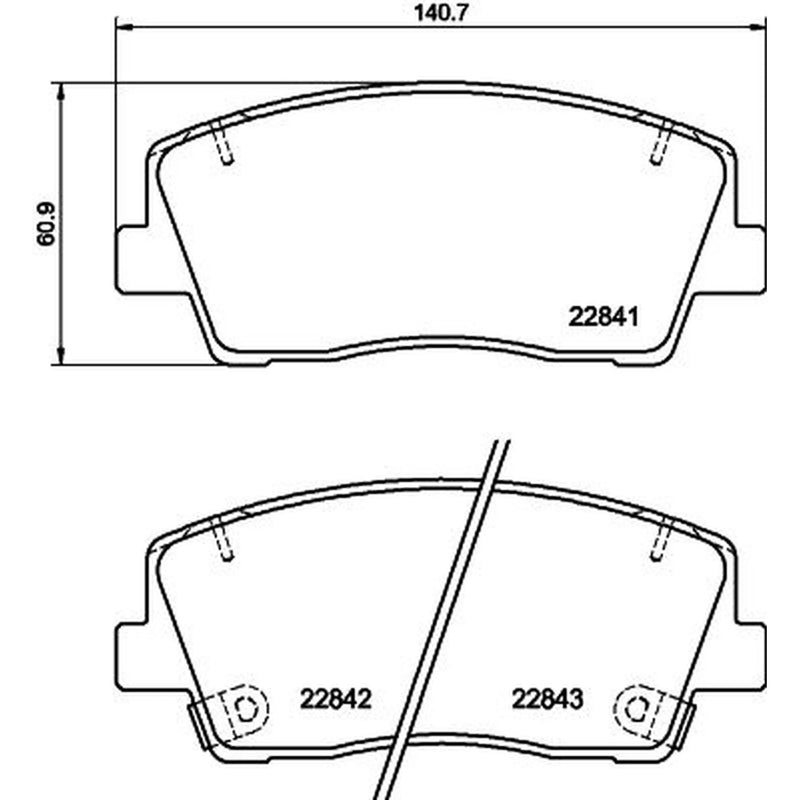Mintex Front Brake Pad Set fits Genesis G70 2021 on 2.2