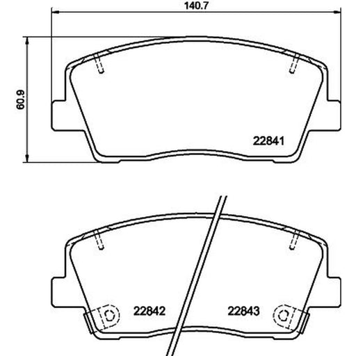 Mintex Front Brake Pad Set fits Genesis G70 2021 on 2.2