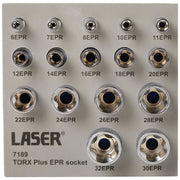 Laser Torx Plus EPR Socket Set 1/4"D, 3/8"D, 1/2"D 16pc 7189 Laser - Dynamic Drive