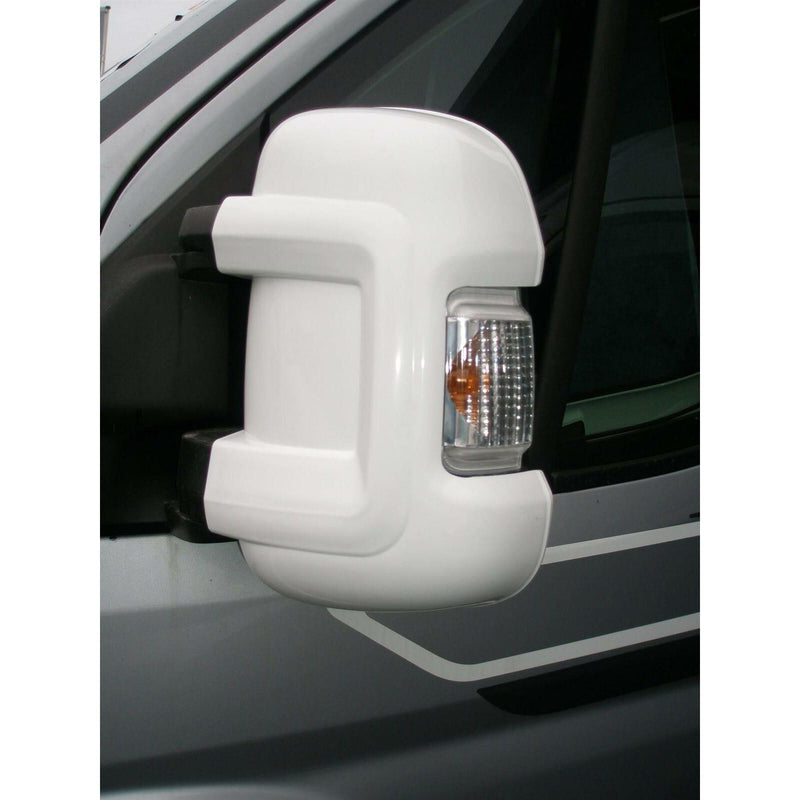 Milenco Van Mirror Protectors White fits Fiat Ducato Peugeot Boxer Citroen Relay Milenco  - Dynamic Drive