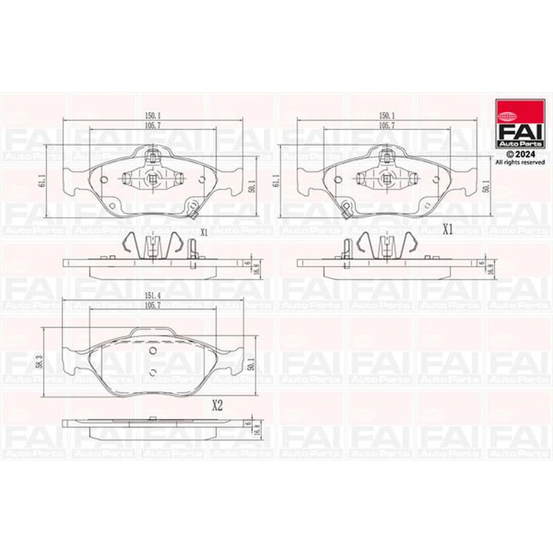 FAI Front Brake Vented Discs & Pads fits Toyota Yaris 2005-2020 1.0 1.3 1.33 1.4