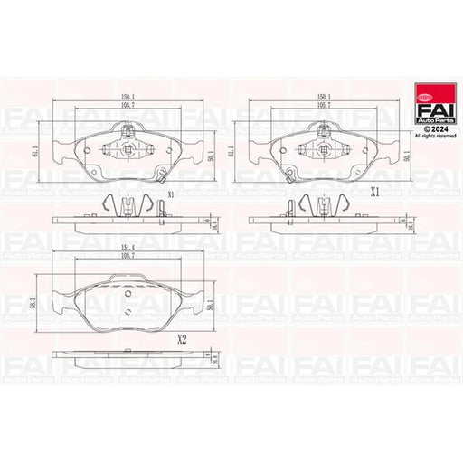 FAI Front Brake Vented Discs & Pads fits Toyota Yaris 2005-2020 1.0 1.3 1.33 1.4