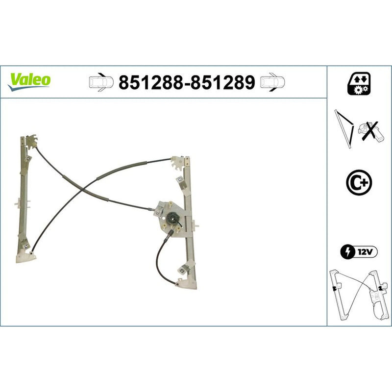 Valeo Electric Window Regulator Lifter Right Front 851289