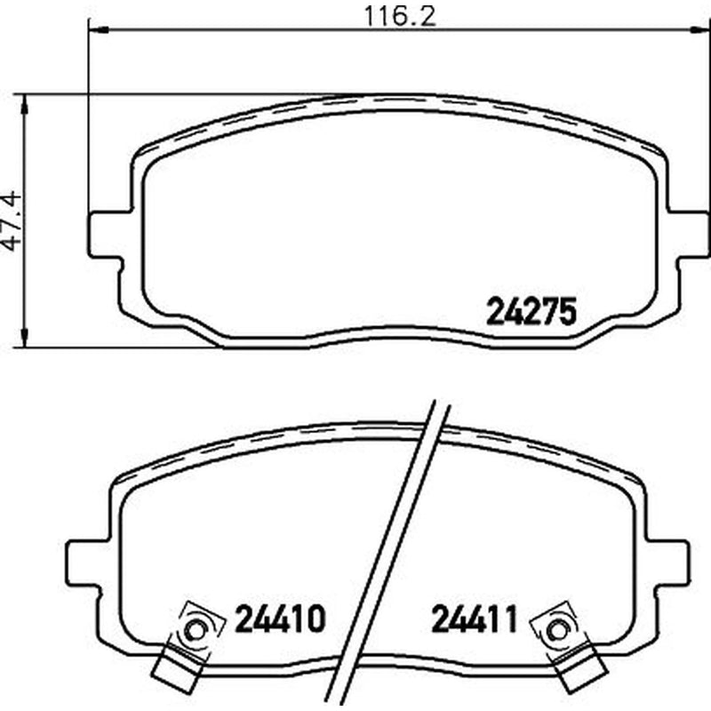 DON Front Brake Pad Set fits Hyundai I10 I 2007-2018 1.0 1.1 1.2