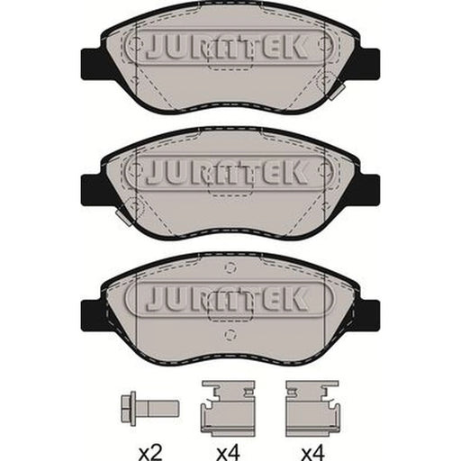 Juratek Front Brake Vented Discs & Pads fits Fiat Tipo 2015-2020 1.0 1.3 1.4 1.6
