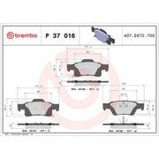 Brembo 4 x Rear Brake Pad Set fits Dodge Durango 2011 on 3.6 5.7