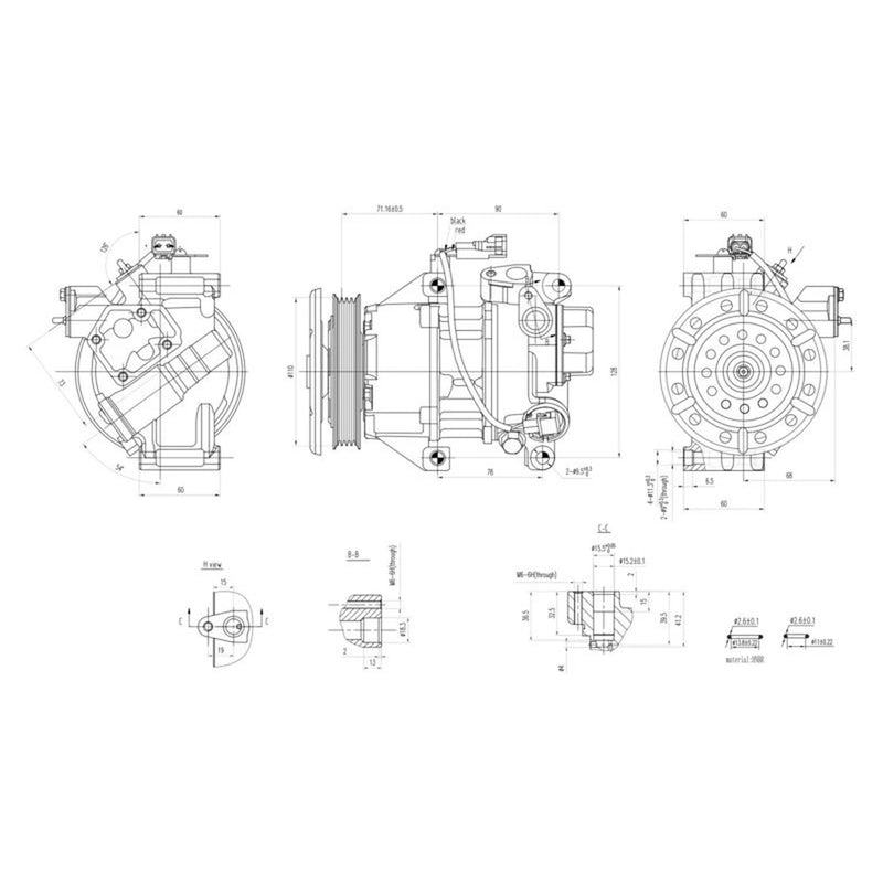 Hella Air Conditioning Compressor fits Toyota Auris 2012-2018 1.3