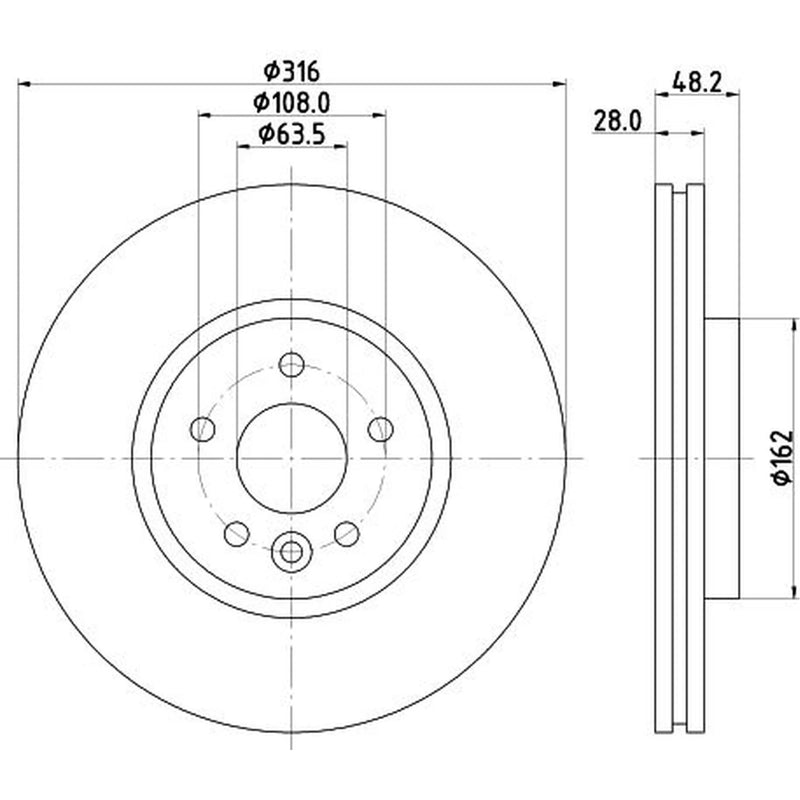 Mintex 2 x Vented Front Brake Discs MDC2853C-x2