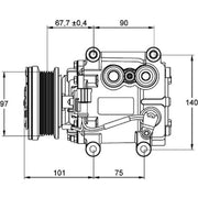 Mahle Air Conditioning Compressor fits Jaguar S-Type II 1999-2002 4.0