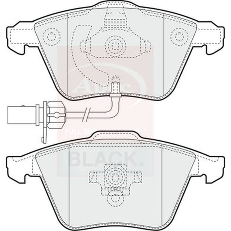 Apec Black Front Brake Pad Set fits Audi A4 B6 2003-2005