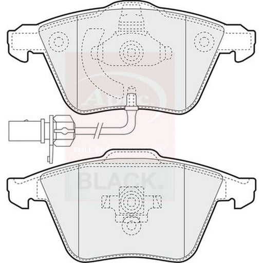 Apec Black Front Brake Pad Set fits Audi A4 B6 2003-2005