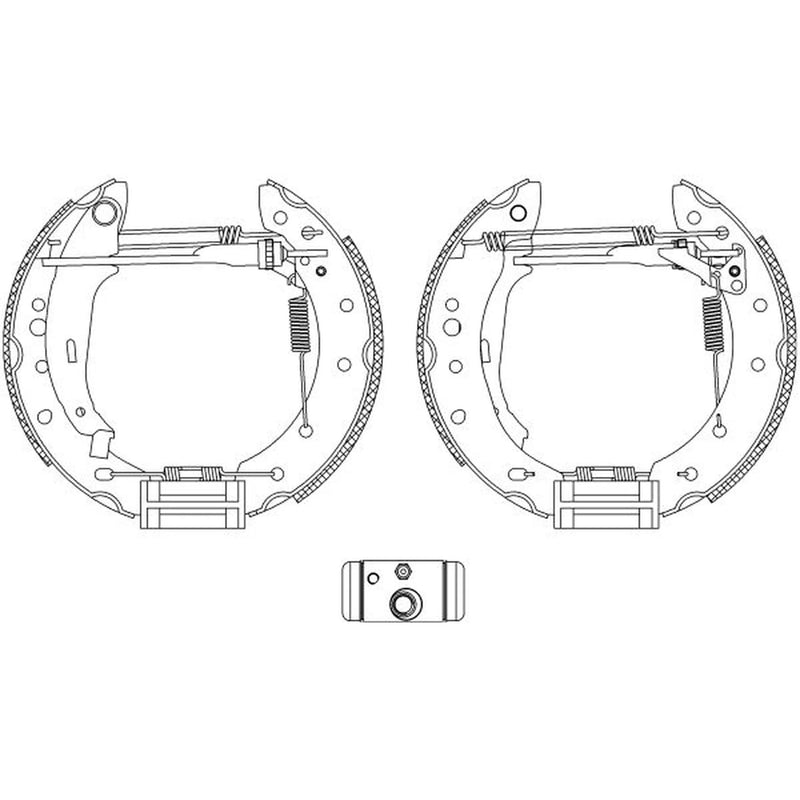Mintex Brake Shoe Set Axle Kit fits Peugeot 206 1998-2012 1.1 1.4 1.6 1.9 2.0