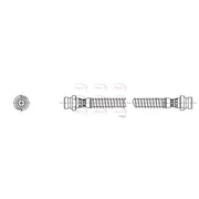 Apec Brake Hydraulic Hose Line Rear Left fits Kia Sorento I 2002-2011 2.5 3.3