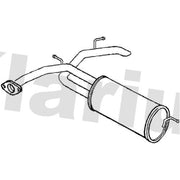 Klarius Box With Tail Pipe Rear fits Honda Civic VIII 2005-2011 1.4