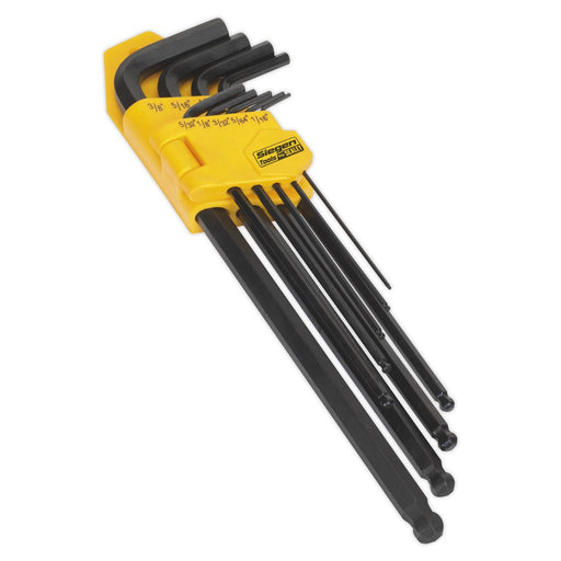 Sealey Ball-End Hex Key Set 9pc Extra-Long Imperial S01099 Siegen by Sealey - Dynamic Drive
